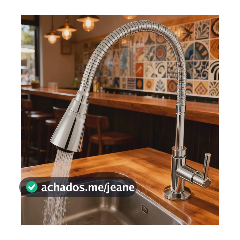 Torneira De Bancada Para Cozinha Flexível 2 Jatos Para Pia Prateado Mesa