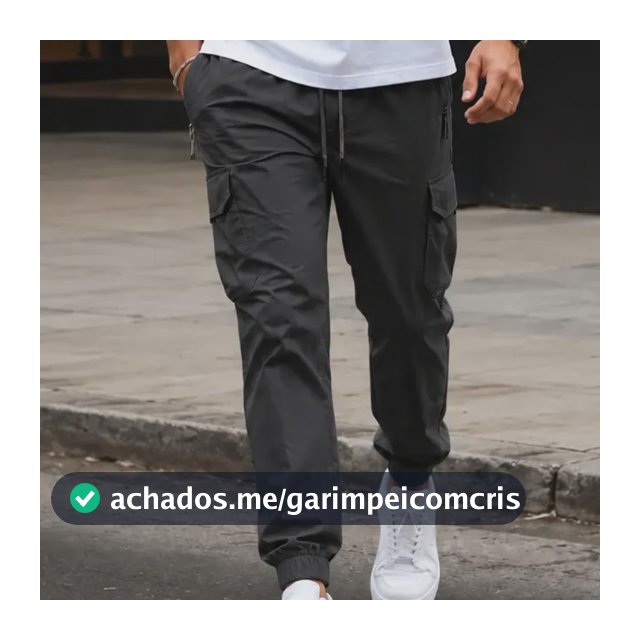 Calça Cargo Para Homem Slim Com Elastano Esportiva Preto G 44