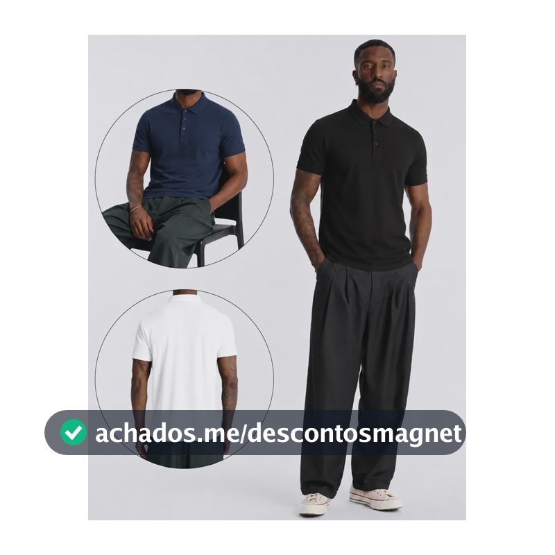 Kit 3 Camisa Masculina Malha Fria Polo Tech Manga Curta Variados M