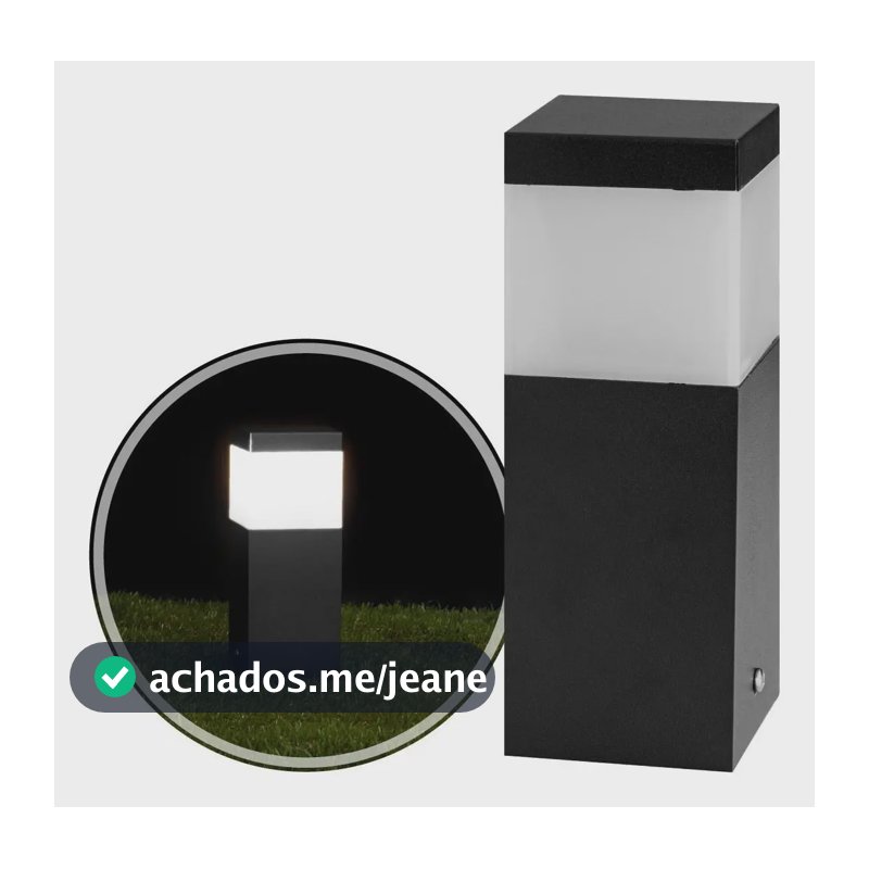Poste Balizador 20cm P/ Jardim Em Alumínio St2791 Estrutura Preto, Marrom ou Branco