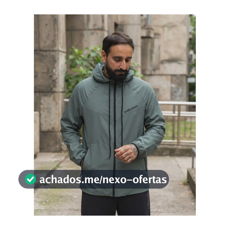 Jaqueta Corta-vento Head Tennis Hidrorrepelente Impermeável Cinza Chumbo G Hidrorrepelente