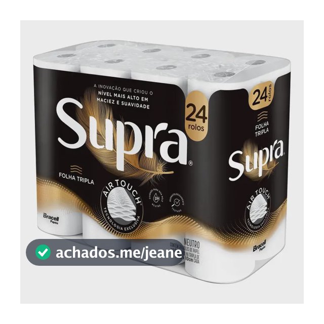 Papel Higiênico Supra Folha Tripla 24 Rolos
