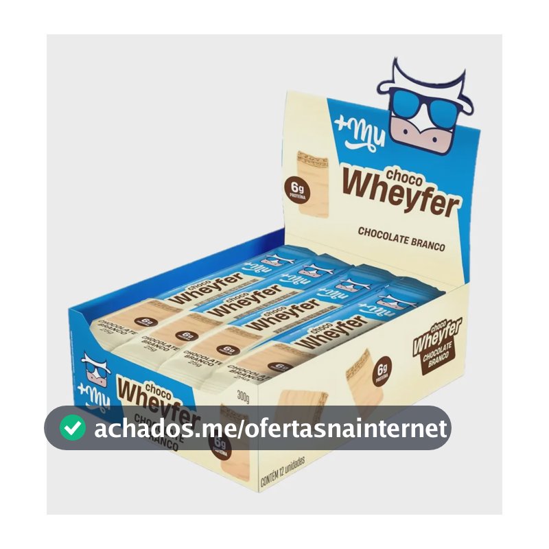 Proteína +mu Chocowheyfer Em Barra De Proteína Sabor Chocolate Branco 12 Un