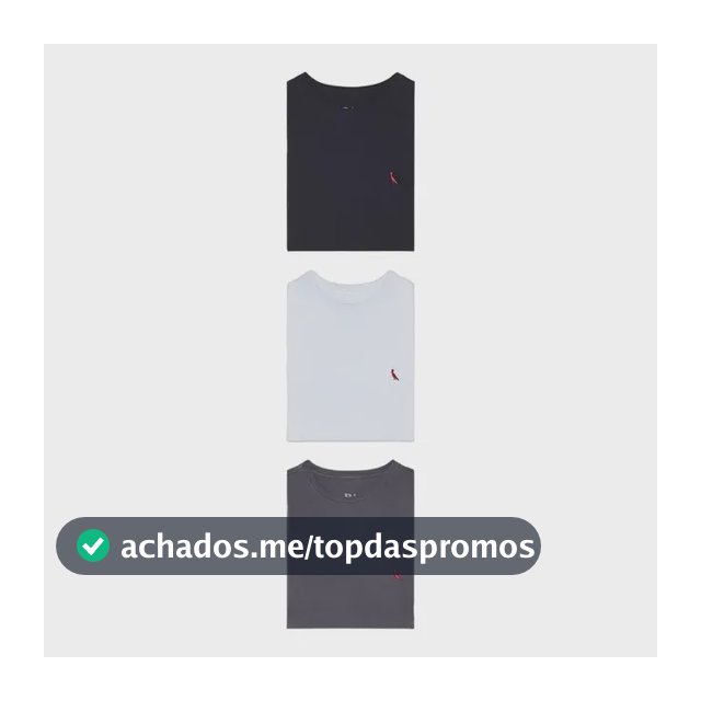 Kit 3 Camisetas Básicas Brasa Pica Pau Bordado Reserva