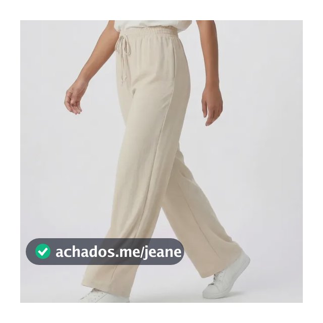 Calça Wide Leg Duna Feminina Conforto Lisa Leve Não Marca Bege Lisa Gg