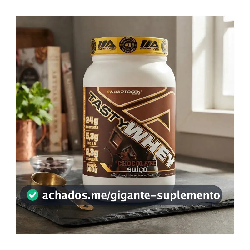 Proteína Adaptogen Science Tasty Whey Gourmet em pó sabor Chocolate x 900g