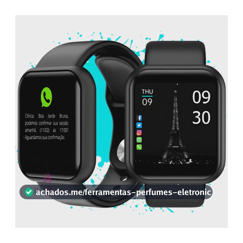 Relogio Smartwatch Digital Masculino / Feminino Bluetooth Ios Android 41mm Preto Allphone