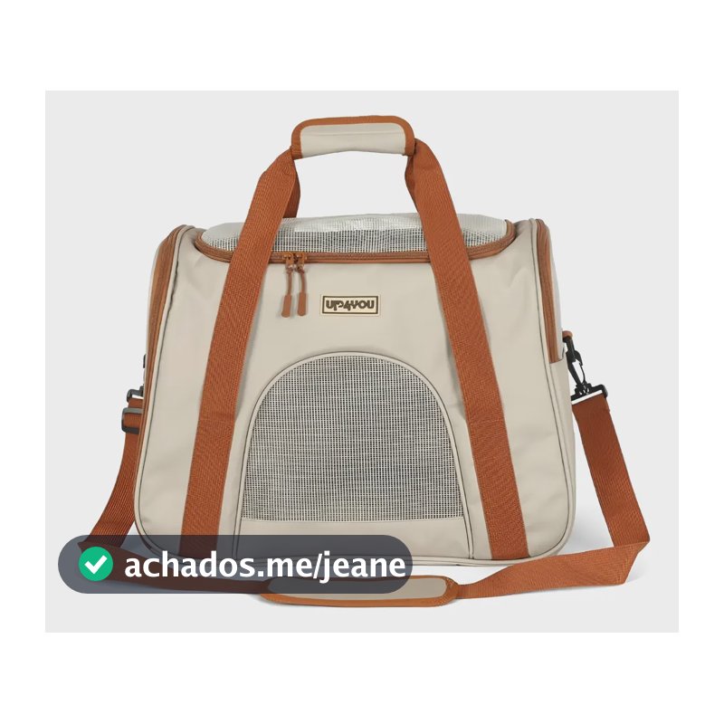 Bolsa Transporte Pet Viagem Luxo Carro Avião Cachorro Gato Bege