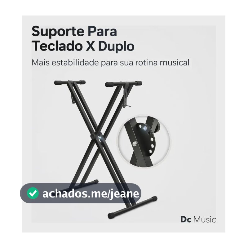 Suporte para teclado ou piano digital Dc Music Suporte X Duplo em forma de X