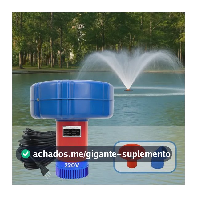 Aerador Chafariz 1.0cv 0.75kw Piscicultura Potente Oxigenador Agua 1cv Bomba Lago Açude Peixes Tanque Oxigenio 15 Metros Fio