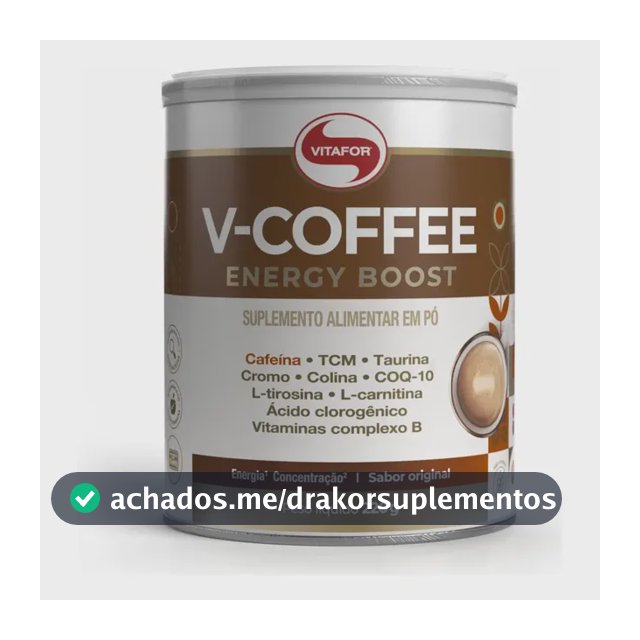 V-coffee Energy Boost Vitafor Lata 220g Sem Sabor