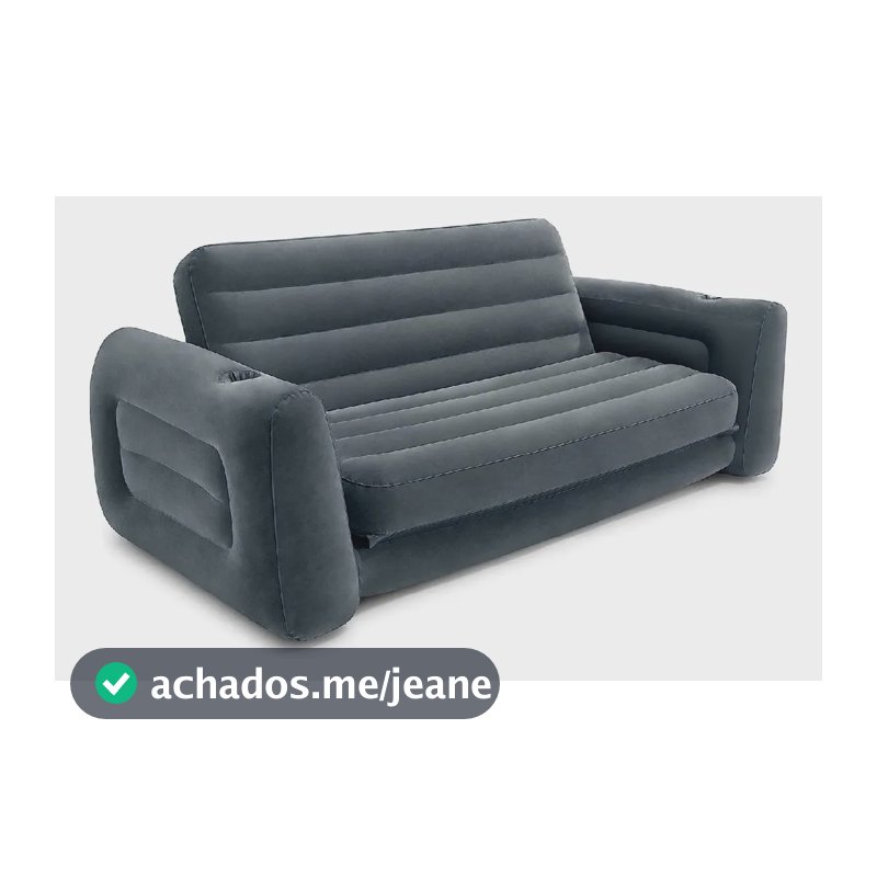 Sofá Cama Inflável Intex 200kg Cama Casal Duplo Intex Cor Preto