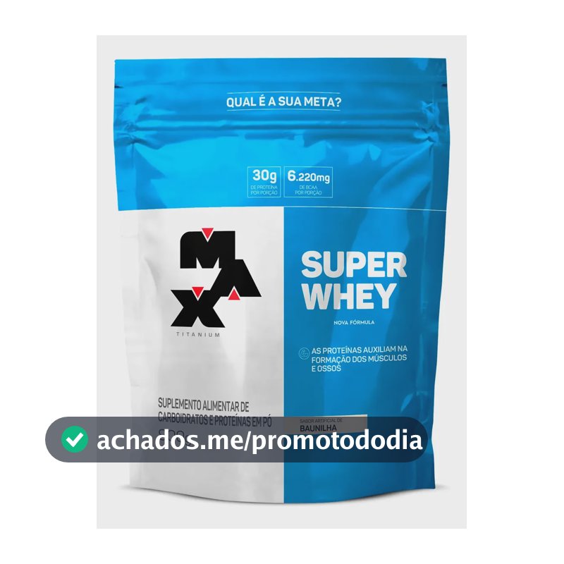Proteína Max Titanium Super Whey Refil em pó sabor Baunilha x 900g