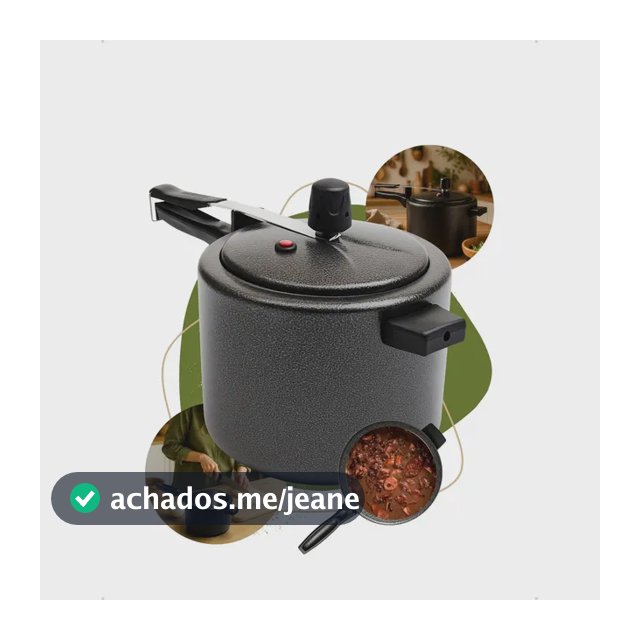 Panela de pressão 4,5 litros Alumínio Preta Segura Reforçada Cozimento Rápido Econômica Fechamento Interno