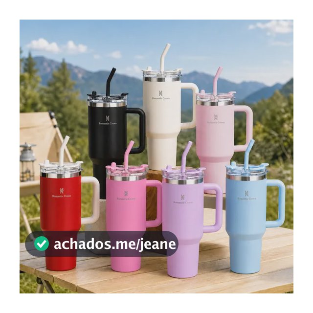 Copo Térmico Gigante 1,2l Inox Com Tampa E Inox Canudo