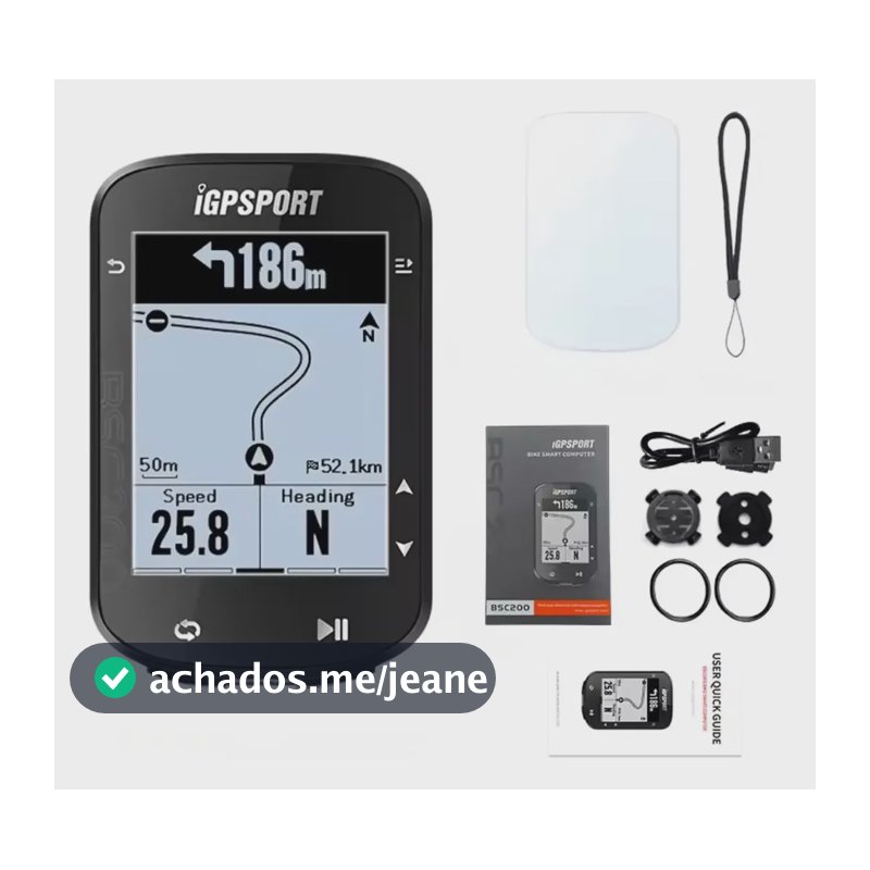 Ciclocomputador Com Gps Igpsport Bsc200 +capinha E Pelícu Preto