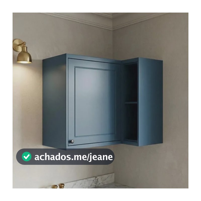 Armário Aéreo De Canto Cozinha Sevilha Azul