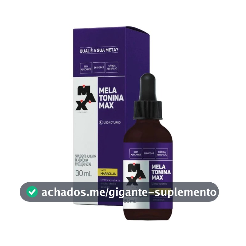 Melatonina 30ml Max Titanium 21mcg em Gotas Sabor Maracujá
