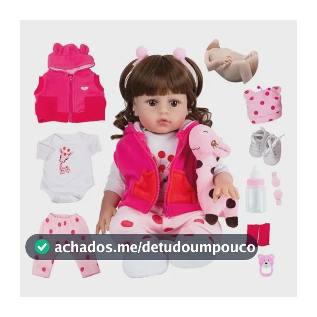 Boneca Bebê Reborn 48cm Rosa Girafinha Articulada