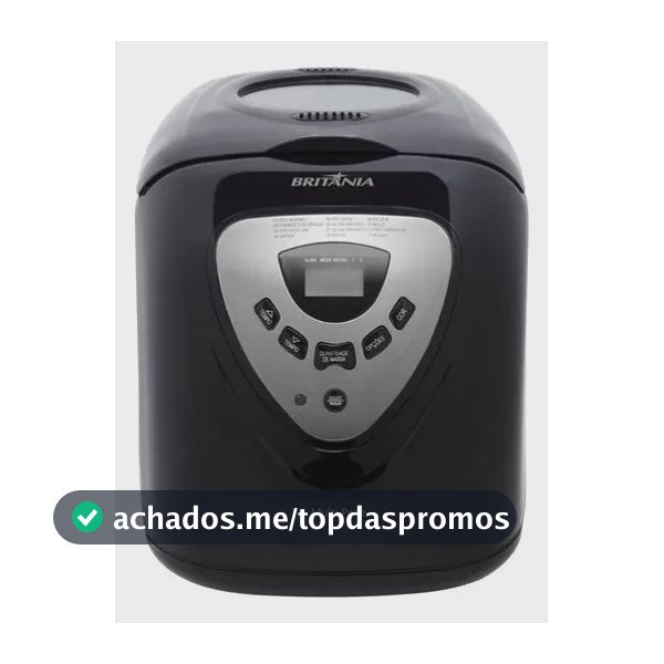 Panificadora Multipane 12P Com Função Timer e Antiaderente Potência de 550W Cor Preto Britânia