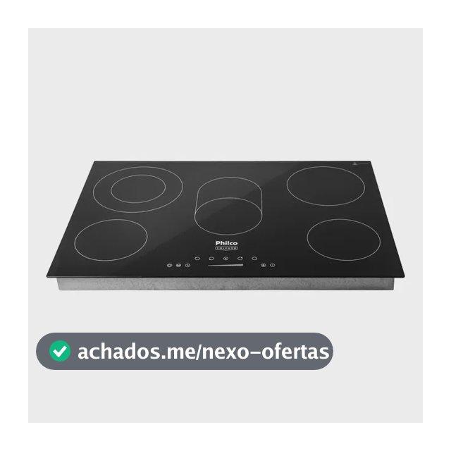 Cooktop Elétrico Philco Volcano Vitrocerâmico 8400w Cor Preto