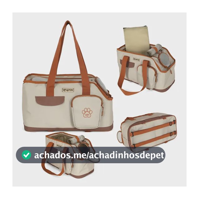 Bolsa Pet Transporte Viagem Avião Bordo Carro Cachorro Gato Bege