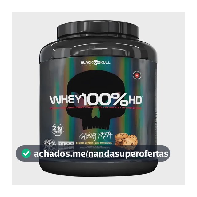 Whey Protein 100% Hd 1,8kg Pote Black Skull Cookies And Cream
