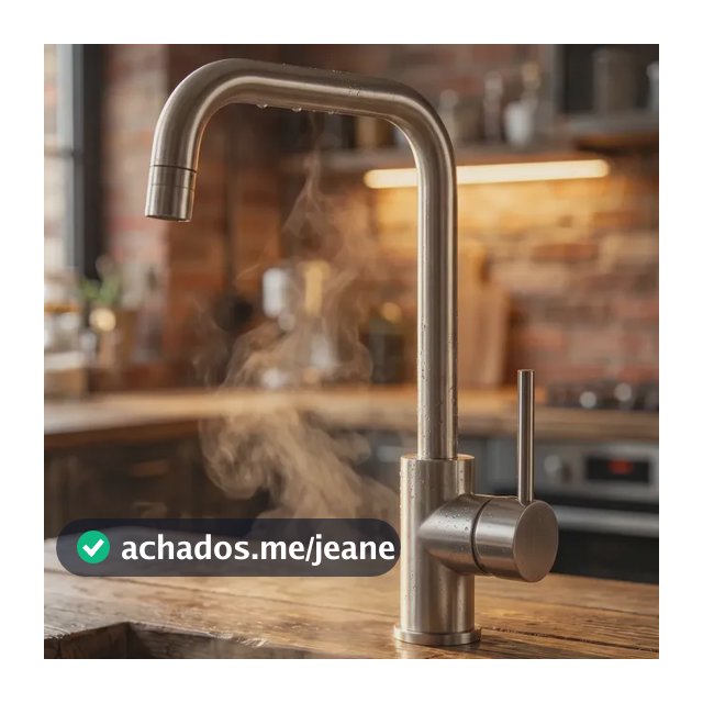 Torneira Cozinha Monocomando para Bancada em Aço Inox Escovado