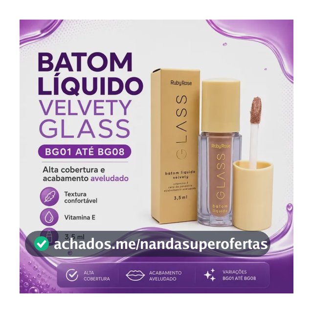Batom Liquido Acabamento Aveludado Velvet Glass Boca Lábios