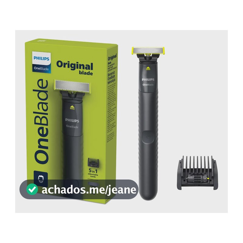 Barbeador e Aparador Elétrico Philips OneBlade com Pente 5 em 1, Sem Fio e À Prova D'Água - QP1425/10