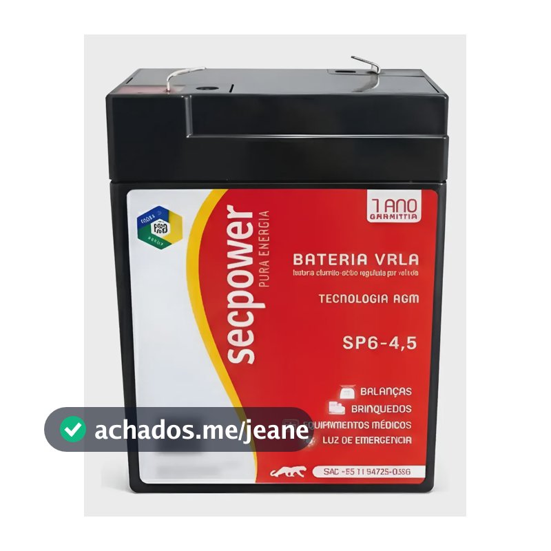 Bateria 6v 4,5ah Recarregável Moto Elétrica Carro E Balança.
