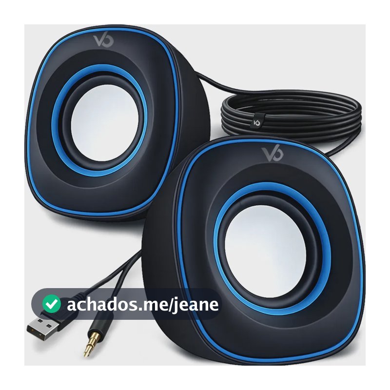Caixa Caixinha De Som Voxo Computador Pc Notebook Subwoofer Amplificada 6w Usb P2 Sortidas