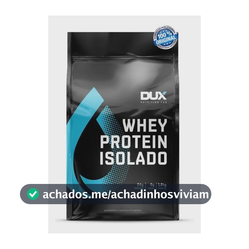 Whey Protein Isolado 1.8kg Dux Nutrition Refil 100% Sachê Sabor Cookies