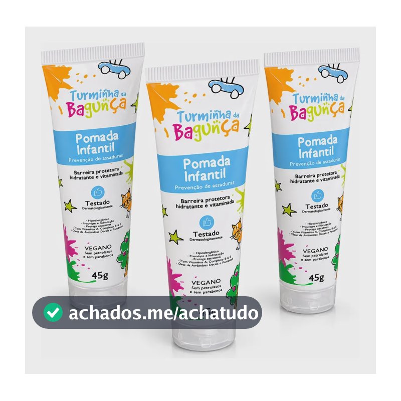 Kit 3 Pomada Para Assadura 45g Turminha Da Bagunça