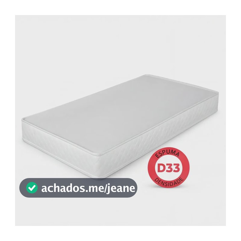 Colchão Solteiro Espuma D33 Conforto e Durabilidade 188x88x12 Confortável Premium Resistente Antiácaro Macio e Resistente