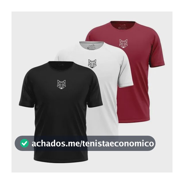 Kit 3 Camisetas Masculina Dry Alpha Lobo Geométrico