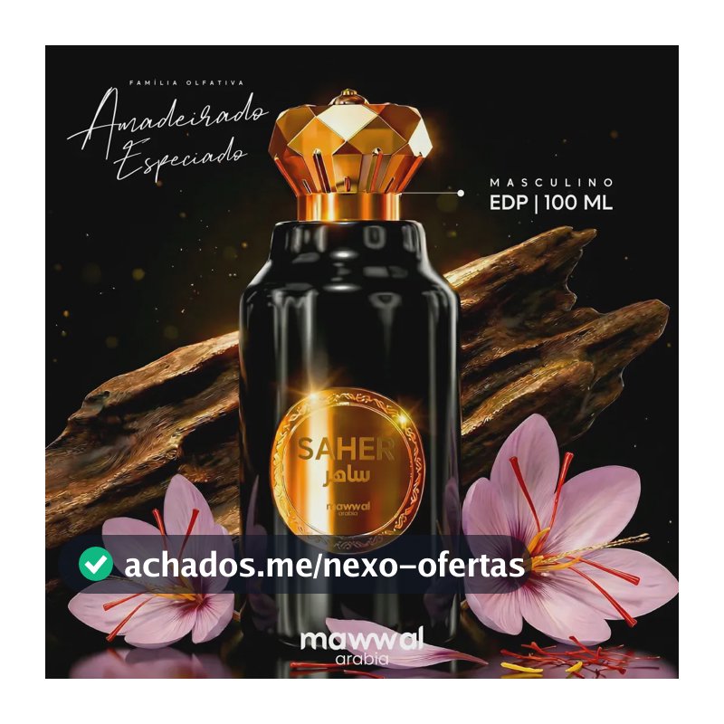 Perfume Mawwal Arabia Fantasy Saher 100ml Amadeirado, Especiados