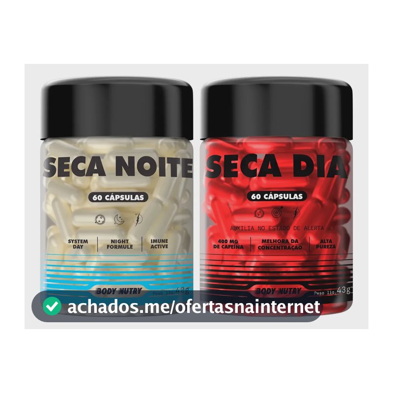 Kit Seca Dia Seca Noite, Sem Sabor - Potes 60 Cápsulas Body Nutry