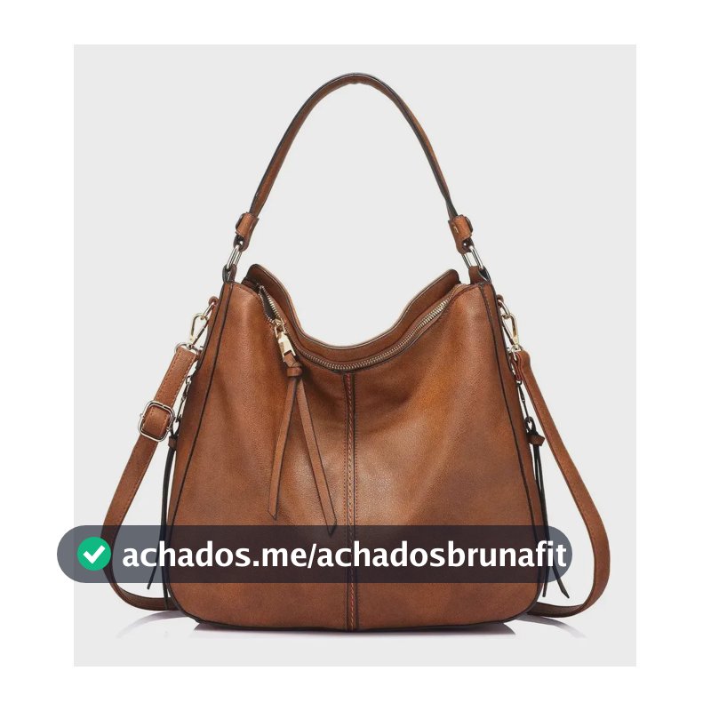 Bolsa Feminina De Couro Grande De Ombro Transversal Estilosa Marrom Listras