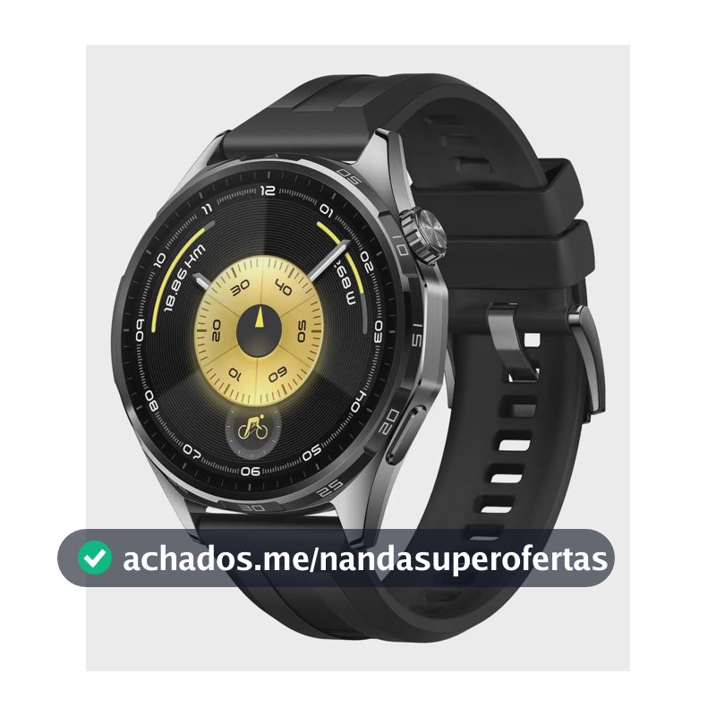 Smartwatch HUAWEI WATCH GT 6 46mm Potenciômetro de Ciclismo no Pulso Bateria com Autonomia de Até 21 Dias Bem-Estar Emocional Multidimensional Compatível com iOS e Android GPS Integrado Preto