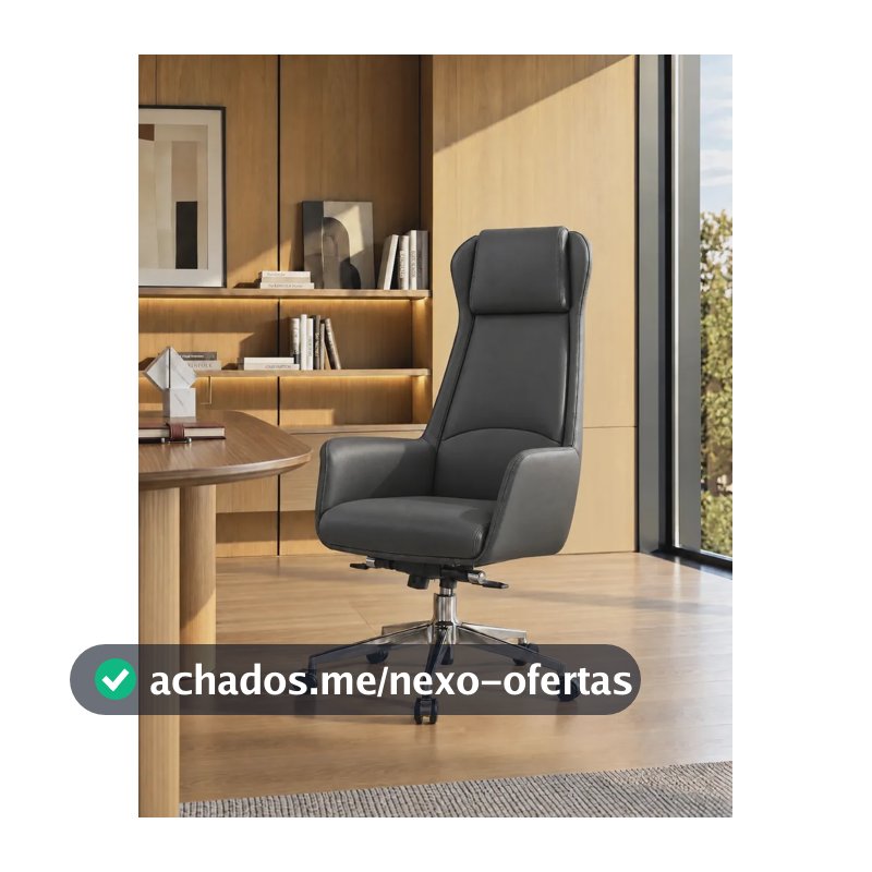 Cadeira Escritório Presidente Couro Atlanta NR17 150kg Cor Cinza Material Do Estofamento Pu