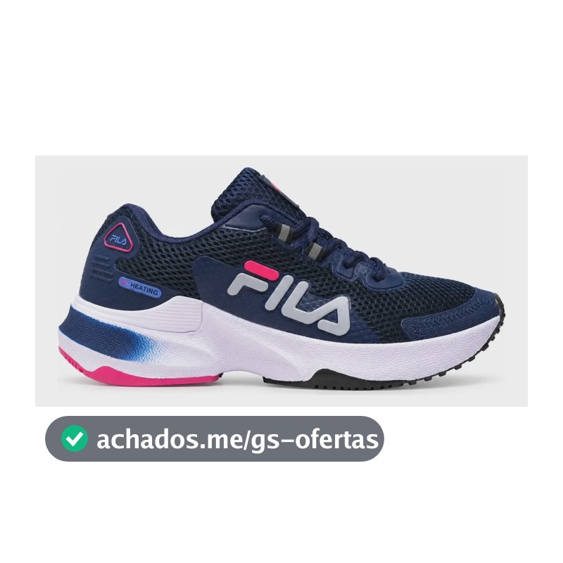 Tênis Fila Academia Corrida Caminhada Heating Leve Macio F Marinho Pink 38 Br