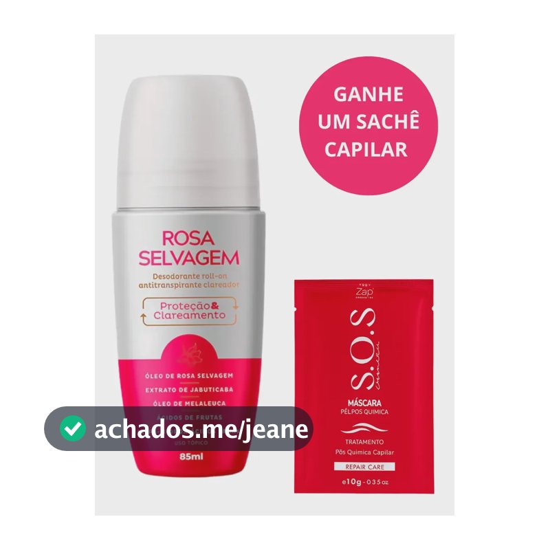 Desodorante Roll-on Clareador Rosa Selvagem 85ml