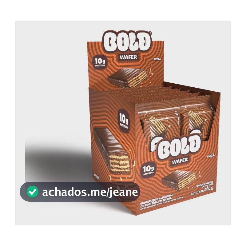 Bold Wafer 10g De Proteína 40g 12 Un. Avelã