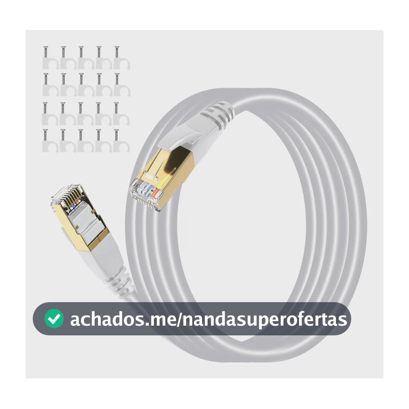 Cabo Cat8 40gbps 2000mhz 15m Para Ps5 Instalacao Residencial