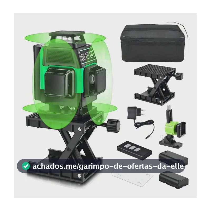 Nível Laser GM Bear PF152SP Verde 16 Linhas 4D com Autonivelamento e 2 Baterias