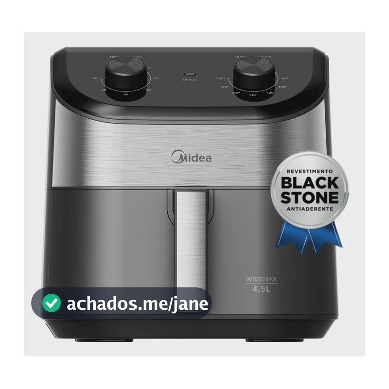 Fritadeira Air Fryer 4,5l Widemax Com Interior De Alumínio 1500w Midea
