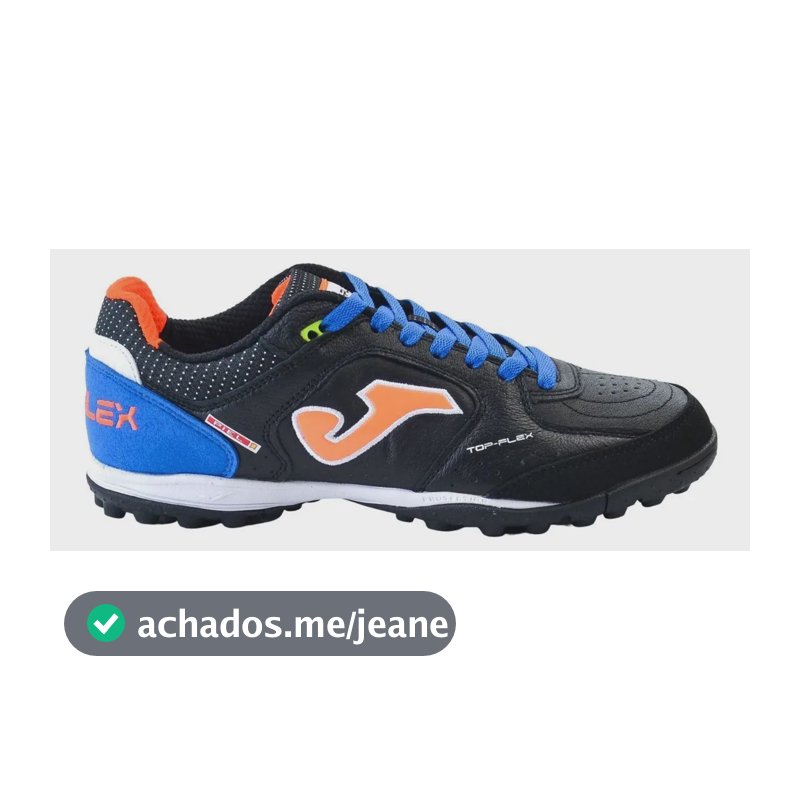 Chuteira Society Joma Top Flex 2531 Couro Pro Original Preto/azul 41 Br