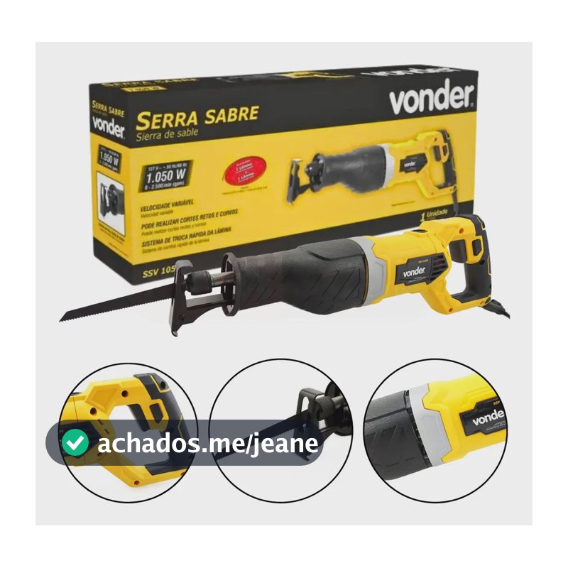 Serra Sabre 1050w, Ssv 1050 com 2 Lâminas Vonder