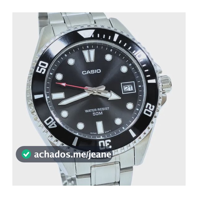 Relógio Casio Masculino Analógico Duro Mdv-10d-1a1vdf Prateado Preto